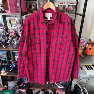 Filson Heavyweight Flannel Shirt Red Black Plaid Button Up Men’s L